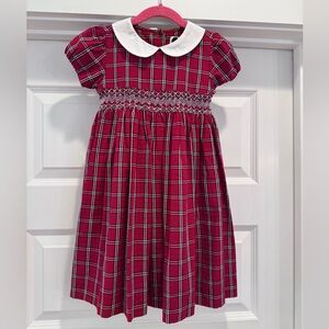 Question Everything Red Plaid Dress with Smocked Detail - 2-3Y